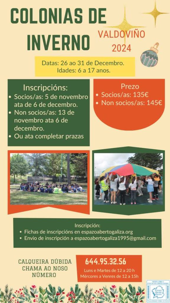 Cartaz campamento de inverno 2024